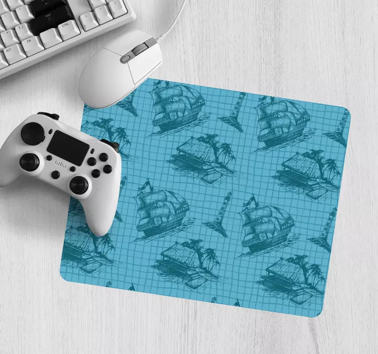 World map mouse pad with vintage nautical designs - TenStickers