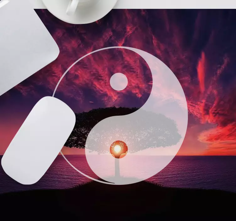 Yin yang sunset gaming mouse pad - TenStickers