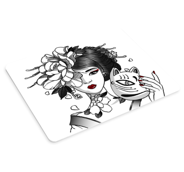 Japanese girl with gothic mask anime mouse pad - TenStickers