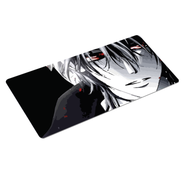 Close up boy face with red eyes anime mouse pad - TenStickers
