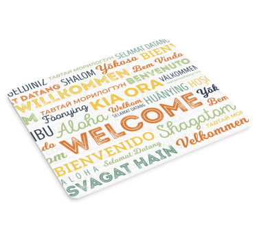 Mouse pad quotes colorful welcome message - TenStickers