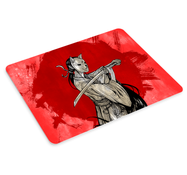 Mask face Samurai girl warrior anime mouse pad - TenStickers