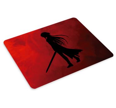 Anime mouse pad silhouette warrior design - TenStickers