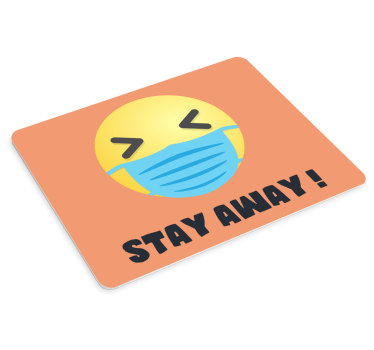 Mouse pad quotes emoji with mask - TenStickers