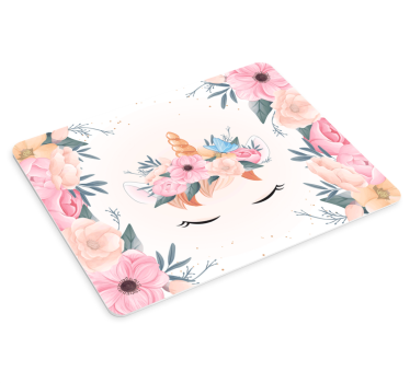 Anime mousepad floral unicorn face - TenStickers