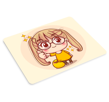 Anime mousepad with joyful cartoon character - TenStickers