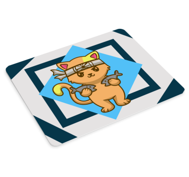 Anime mousepad cute cat warrior - TenStickers