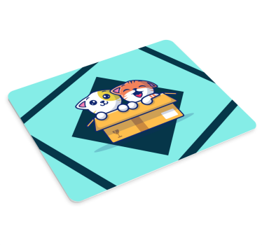 Anime mousepad cute cats at play - TenStickers