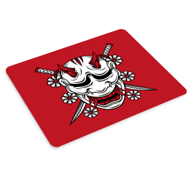 Anime mouse pad with menacing oni mask design - TenStickers