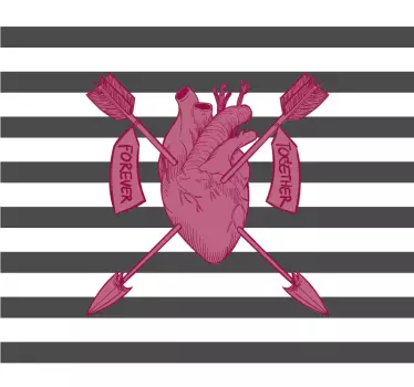 Mouse pad quotes heart symbol with arrows - TenStickers