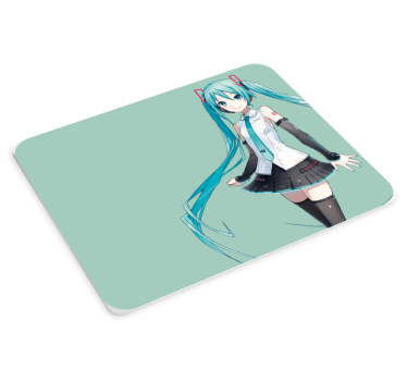 Blue haired Japanese girl anime mouse pad - TenStickers
