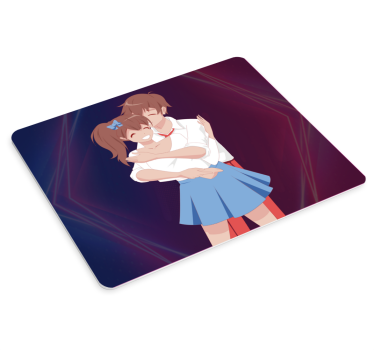 Anime mousepad cute couple embrace - TenStickers