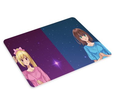 Anime mousepad featuring starry anime characters - TenStickers