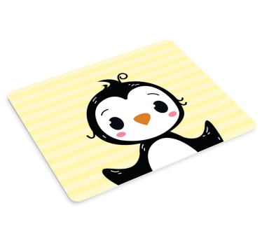 Anime mouse pad with cheerful penguin character - TenStickers