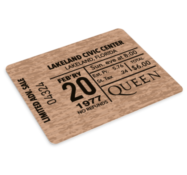 Mouse pad quotes vintage event ticket - TenStickers