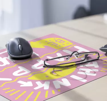 Think positive mouse pad with quotes - TenStickers