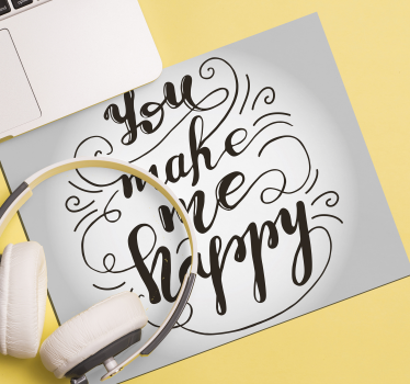 Mouse pad quotes joyful message art - TenStickers