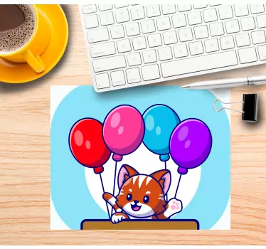 Anime mousepad cute cat balloons - TenStickers
