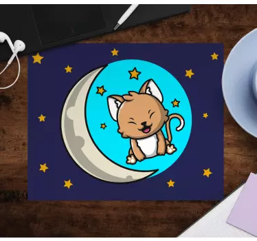 Anime mousepad cute cat moon - TenStickers