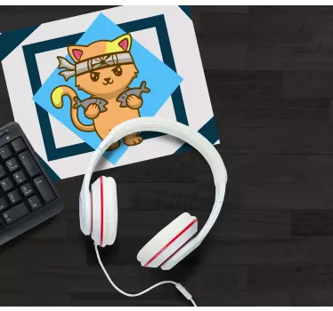 Anime mousepad cute cat warrior - TenStickers