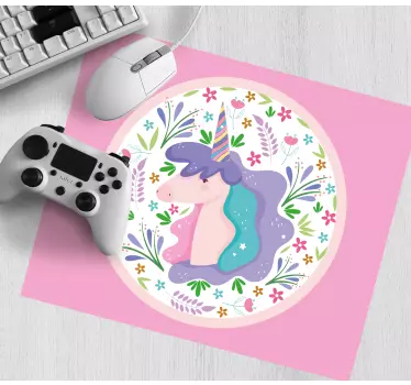 Anime mouse pad featuring playful unicorn illustration - TenStickers
