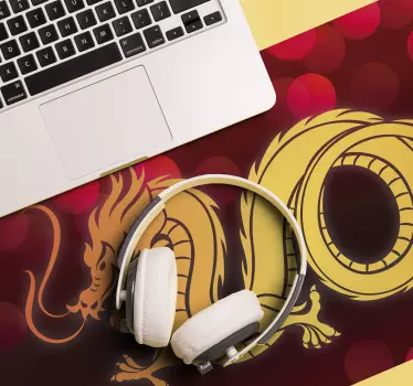 Anime mouse pad golden dragon art design - TenStickers