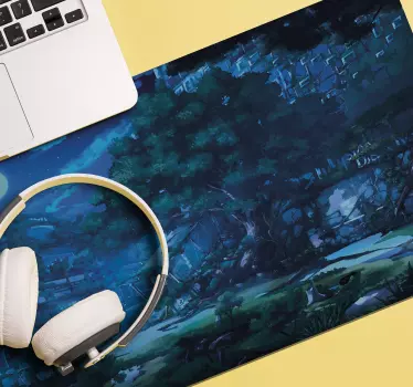 Anime mousepad serene twilight forest - TenStickers