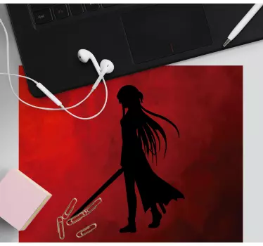 Anime mouse pad silhouette warrior design - TenStickers
