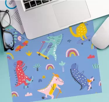 Anime mouse pad whimsical dinosaur adventures - TenStickers