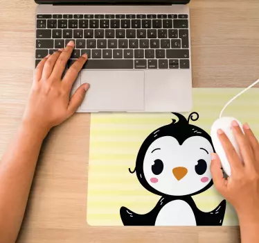 Anime mouse pad with cheerful penguin character - TenStickers
