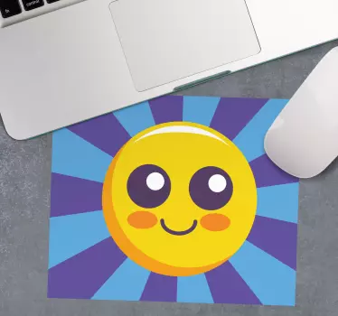 Anime mousepad with cheerful sunshine face - TenStickers