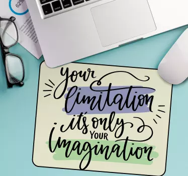 Hand drawn motivational quotation lettering mousepad with quotes - TenStickers