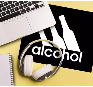 Mouse pad quotes alcohol bottles design - TenStickers