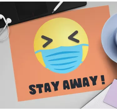Mouse pad quotes emoji with mask - TenStickers