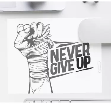 Mouse pad quotes fist holding bandage - TenStickers