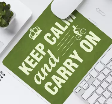 Mouse pad quotes keep calm and ride on - TenStickers
