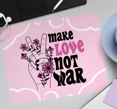 Mouse pad quotes peace hand gesture - TenStickers