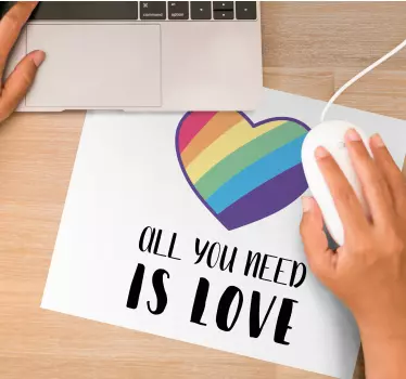 Mouse pad quotes rainbow heart love quotes - TenStickers