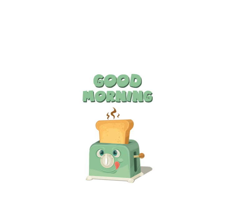 Good morning with toaster kitchen blind - TenStickers