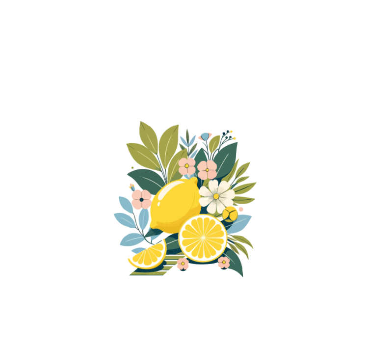 Artistic lemons kitchen blind - TenStickers