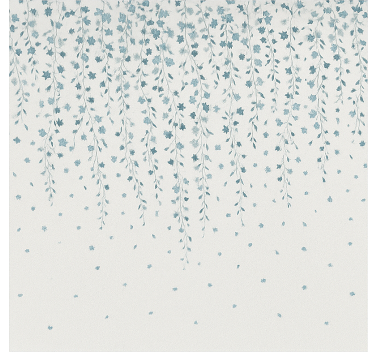 Blue flowers waterfall bathroom blind - TenStickers