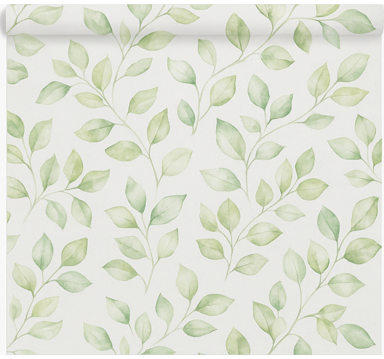 White background with leaves bathroom blind - TenStickers