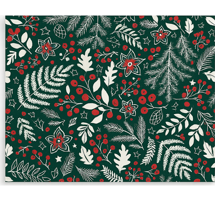 Floral Christmas pattern living room blind - TenStickers