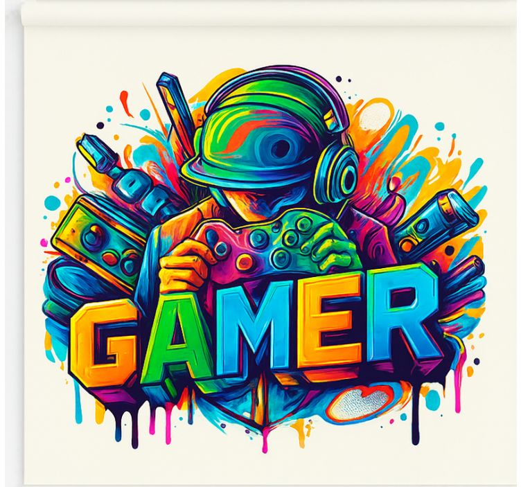 Engaged gamer gamer roller blind - TenStickers