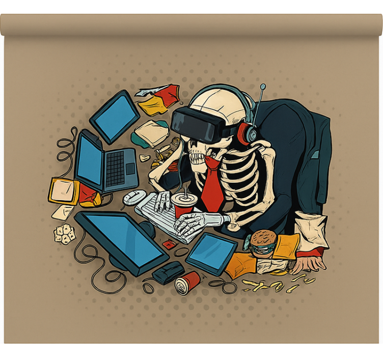 Skeleton vintage gamer gamer roller blind - TenStickers