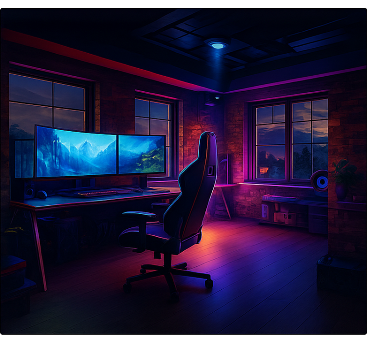 Futuristic neon game setup gamer roller blind - TenStickers