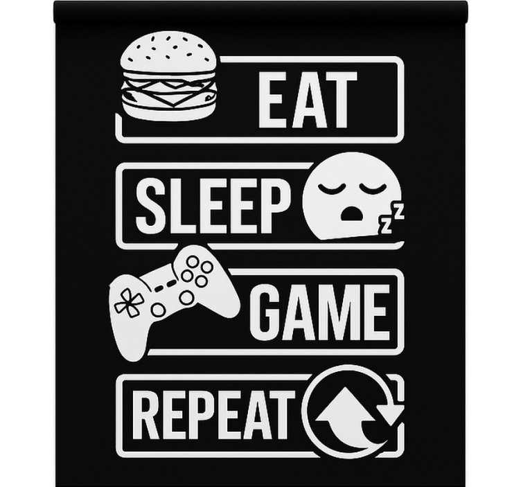 Eat sleep game repeat gamer roller blind - TenStickers