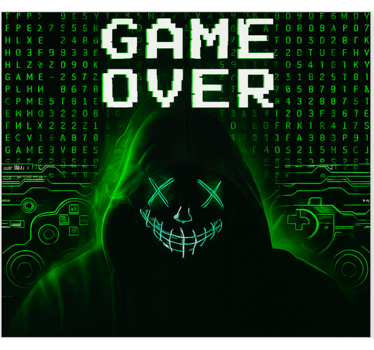 Masked hacked "game over" gamer roller blind - TenStickers