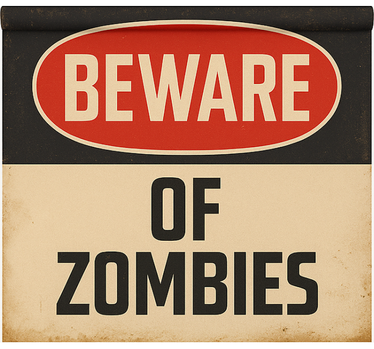 Beware of zombies gamer roller blind - TenStickers