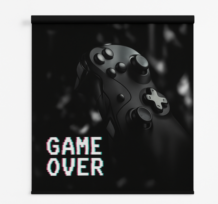 Matte black game over gamer roller blind - TenStickers
